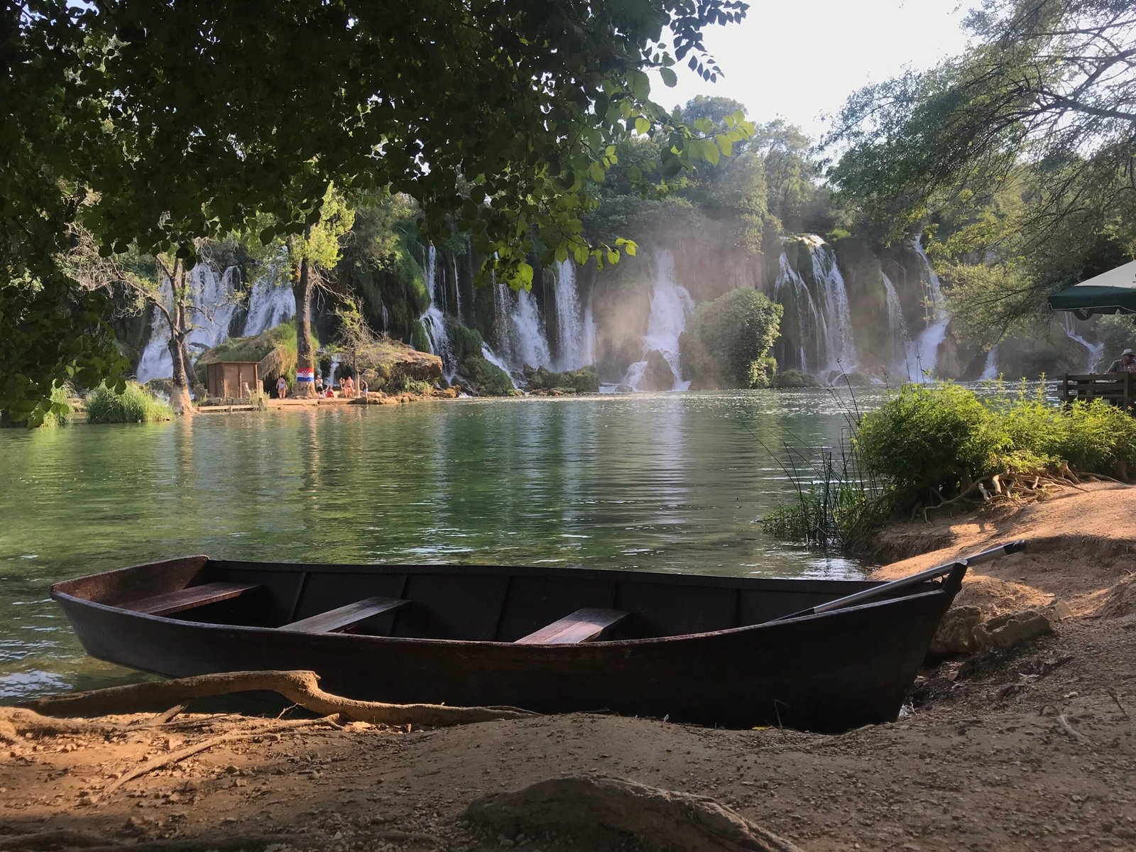 Kravica waterfalls boat scenery