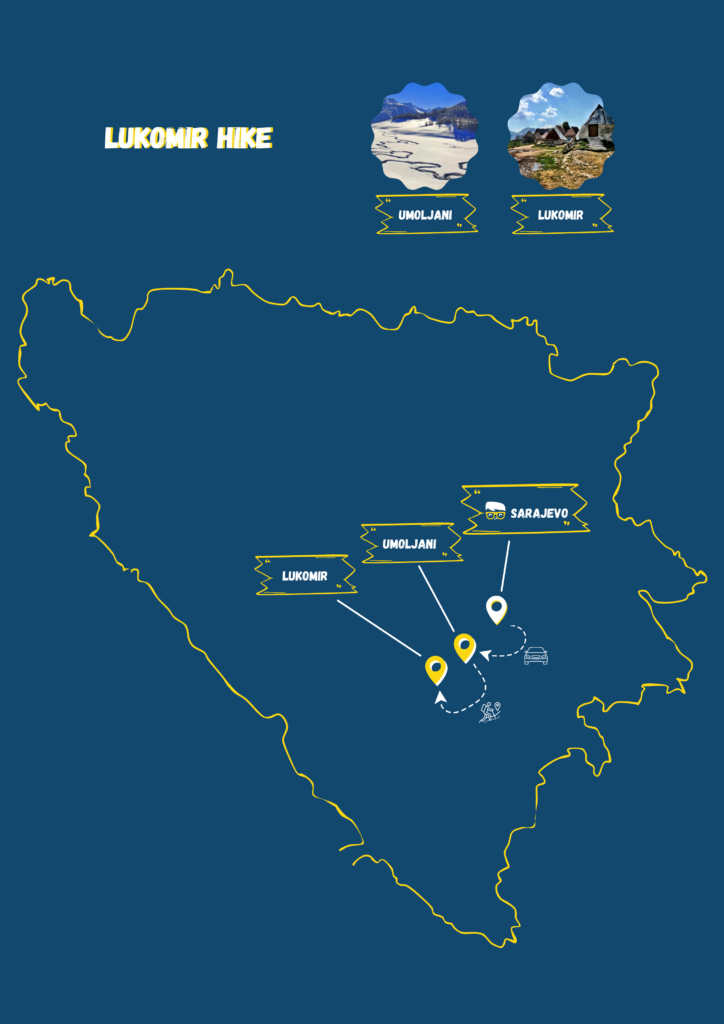 Lukomir hike tour map